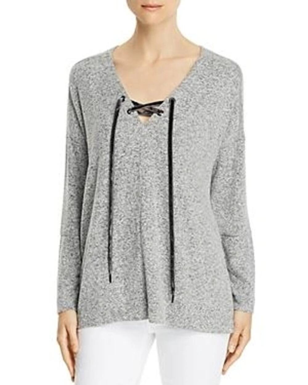 Rails Gray Leigh V-neck Long Sleeve Heathered Top Women's XL